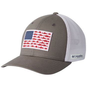 Columbia Ženske Kape - PFG Mesh Fish Flag Ball Titanium Bijele | RPLY-64952